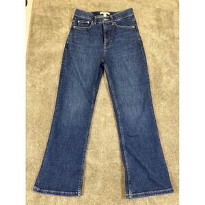 Spanx Flare Jeans Women 8 Blue Denim High Rise Stretch Dark Wash L4T8S9PD40PZQQS